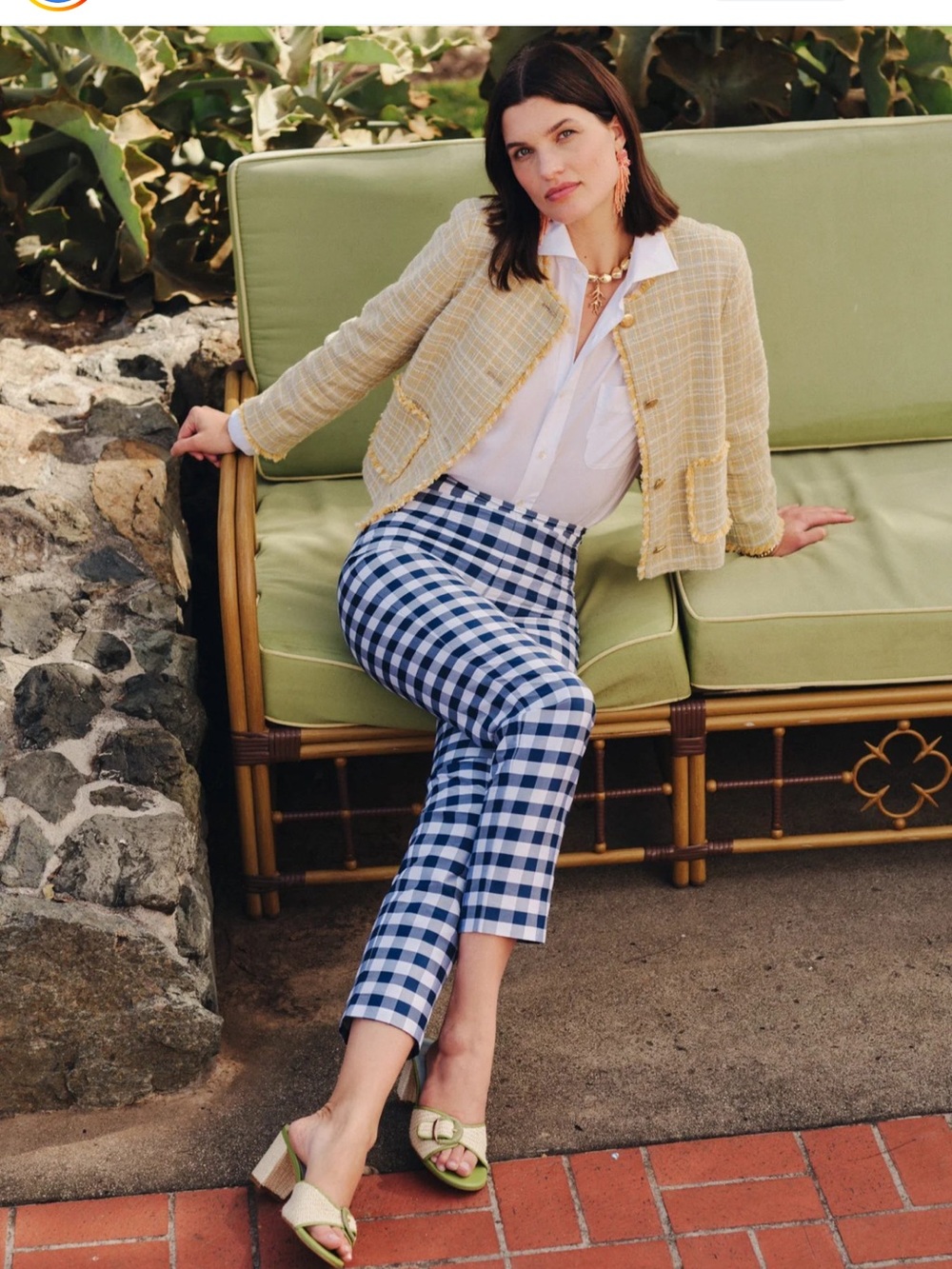 J.Mcglauglin Plaid Gingham navy and white Pants 2